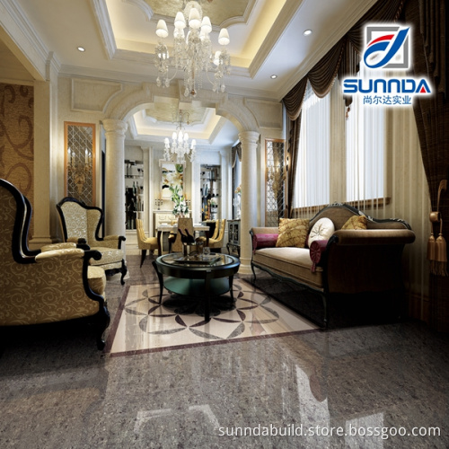 AAA grade 34*34 dark silver grey super glossy double loading polished porcellanato flooring office tiles